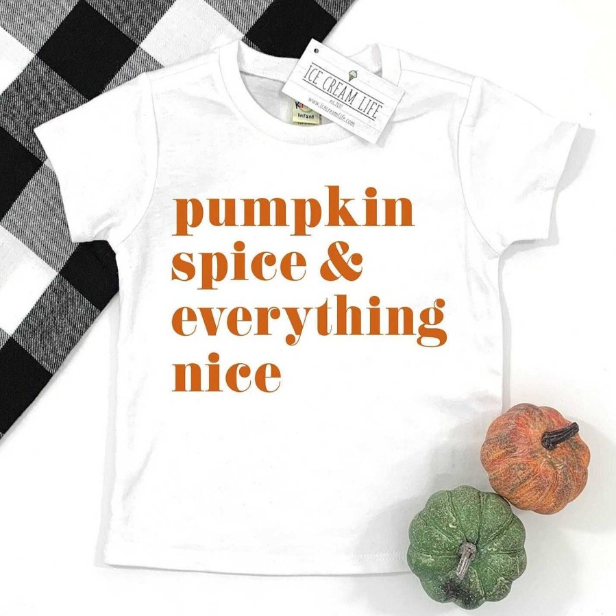 Boy Ice Cream Life | Pumpkin Spice Kid'S Graphic Tee, White