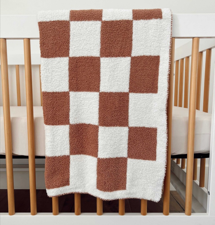 Baby Stuff phufy | Phufy Bliss Checker Blanket, Nutmeg