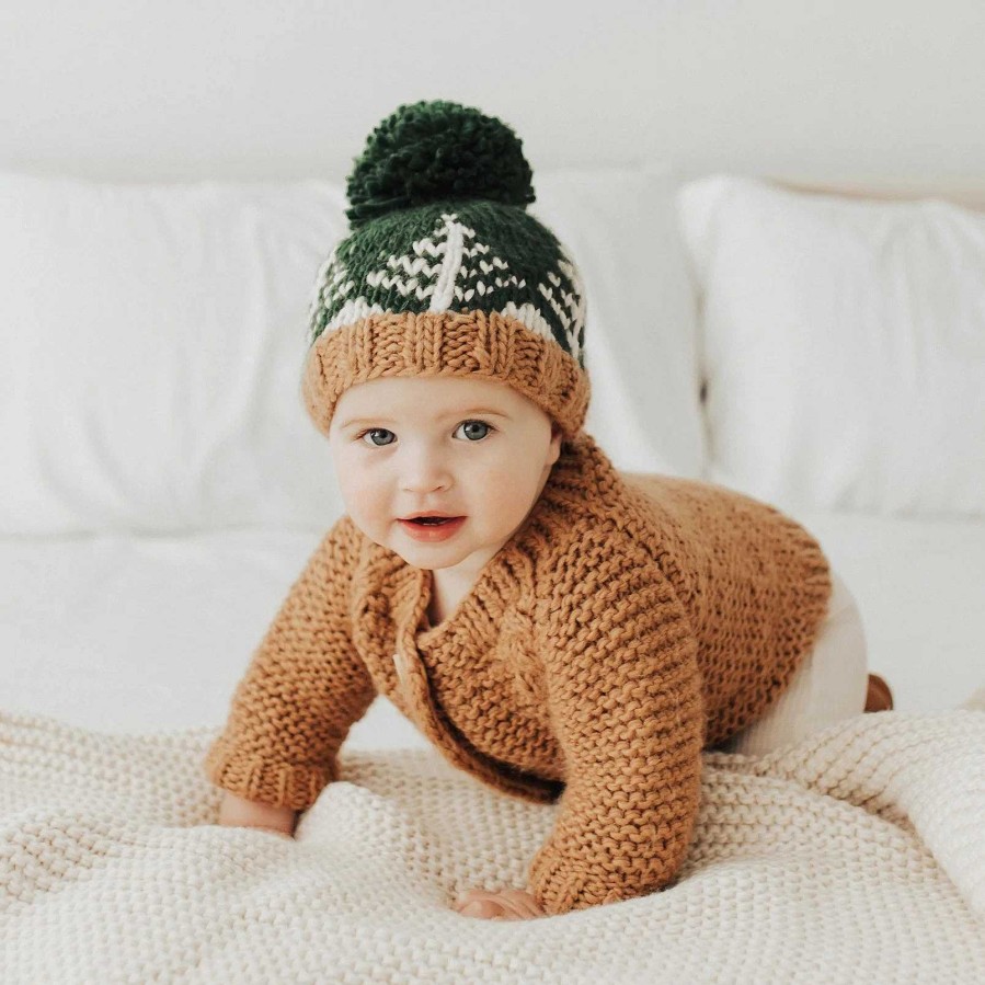 Accessories Huggalugs | Forest Knit Pom Hat, Loden