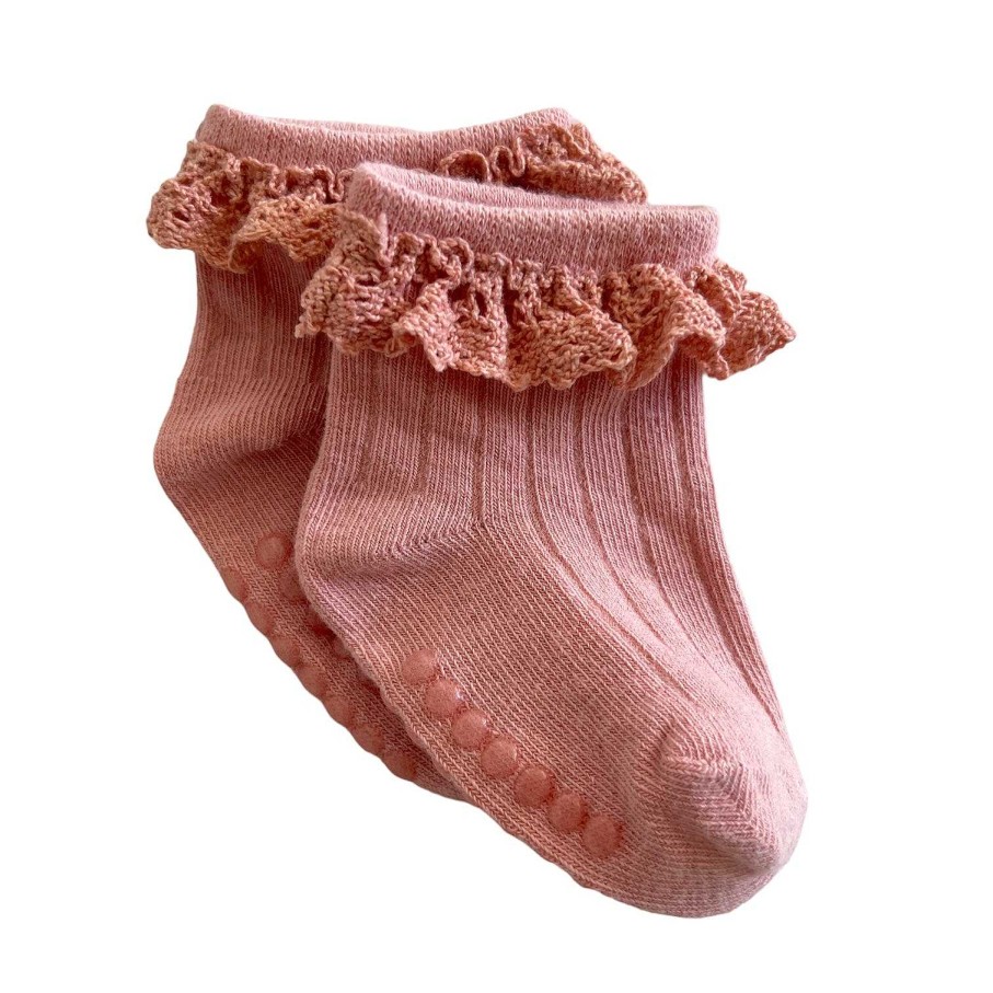 Accessories Sold by SpearmintLOVE | Everyday Ruffle Socks, Rosy Pink