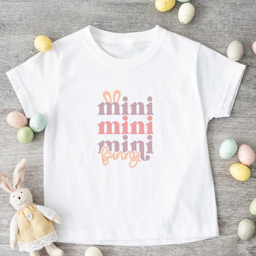 Girl The Juniper Shop | Mini Bunny Stacked Short Sleeve Tee, White