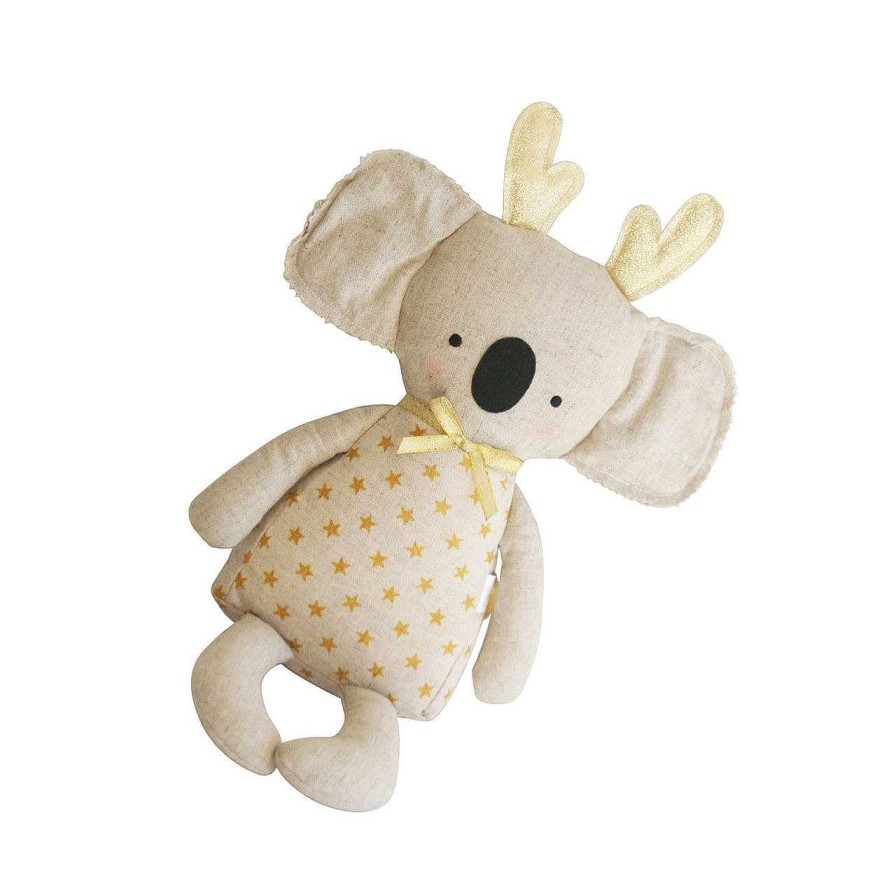 Baby Stuff Alimrose Toy Animals | Koala With Antlers Doll, Gold Star