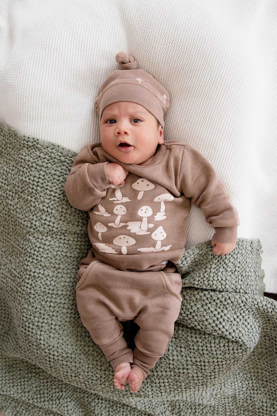 Accessories L'ovedbaby | Organic Cozy Knot Beanie, Umber Mushroom