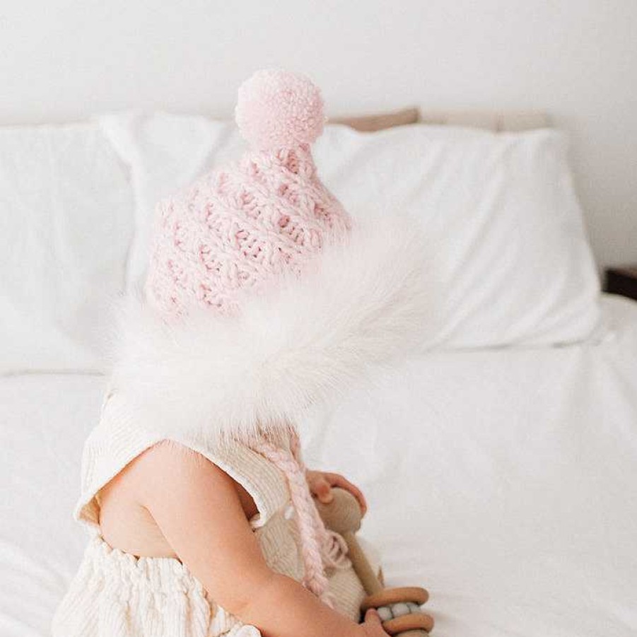 Accessories Huggalugs | Fur Trimmed Bonnet, Blush