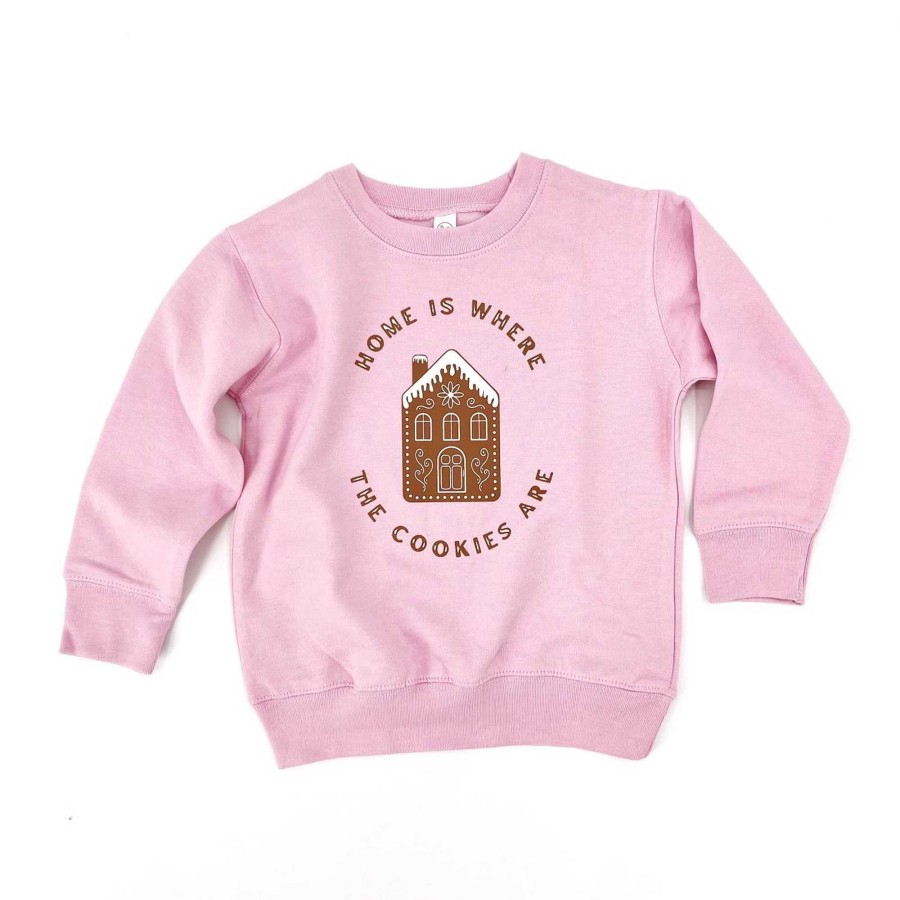 Girl The Wishing Elephant | Home Is Where The Cookies Are Kids Sweatshirt, Pink