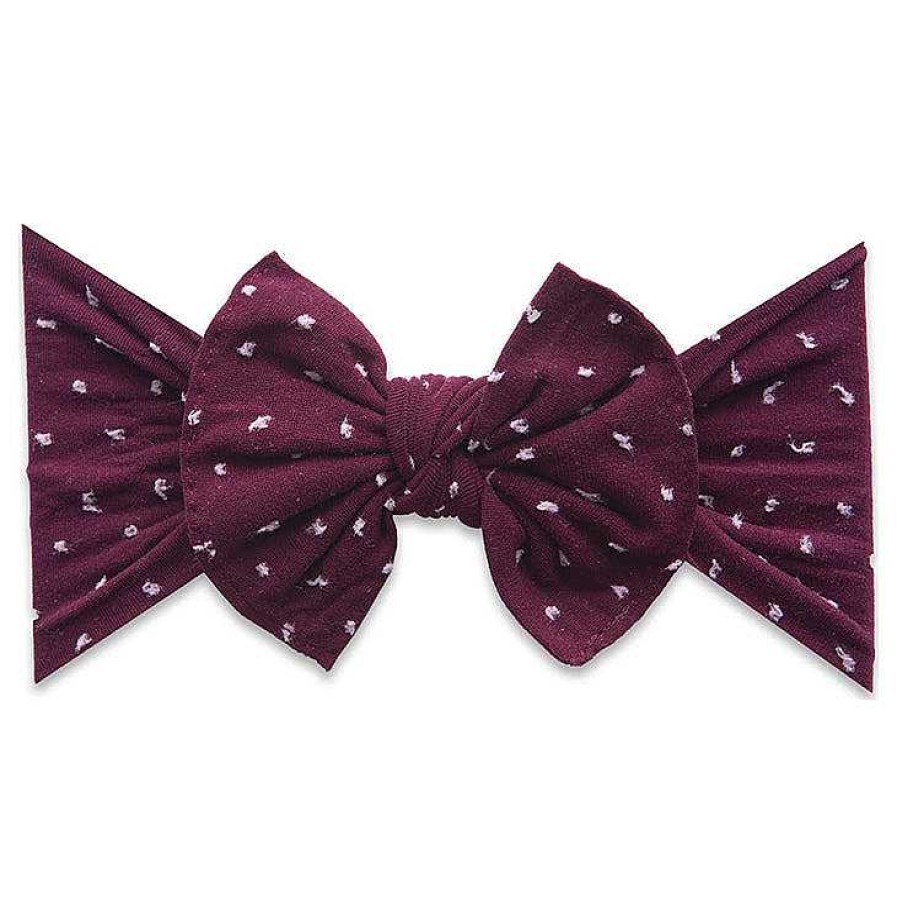 Girl Baby Bling Bows | Knot Bow, Burgundy Shabby Dot