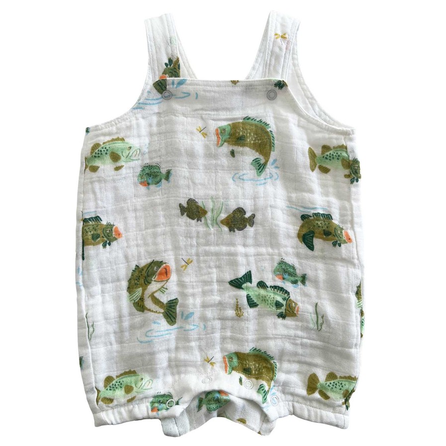 Boy Angel Dear | Muslin Overall Shortie, Bass Fishing