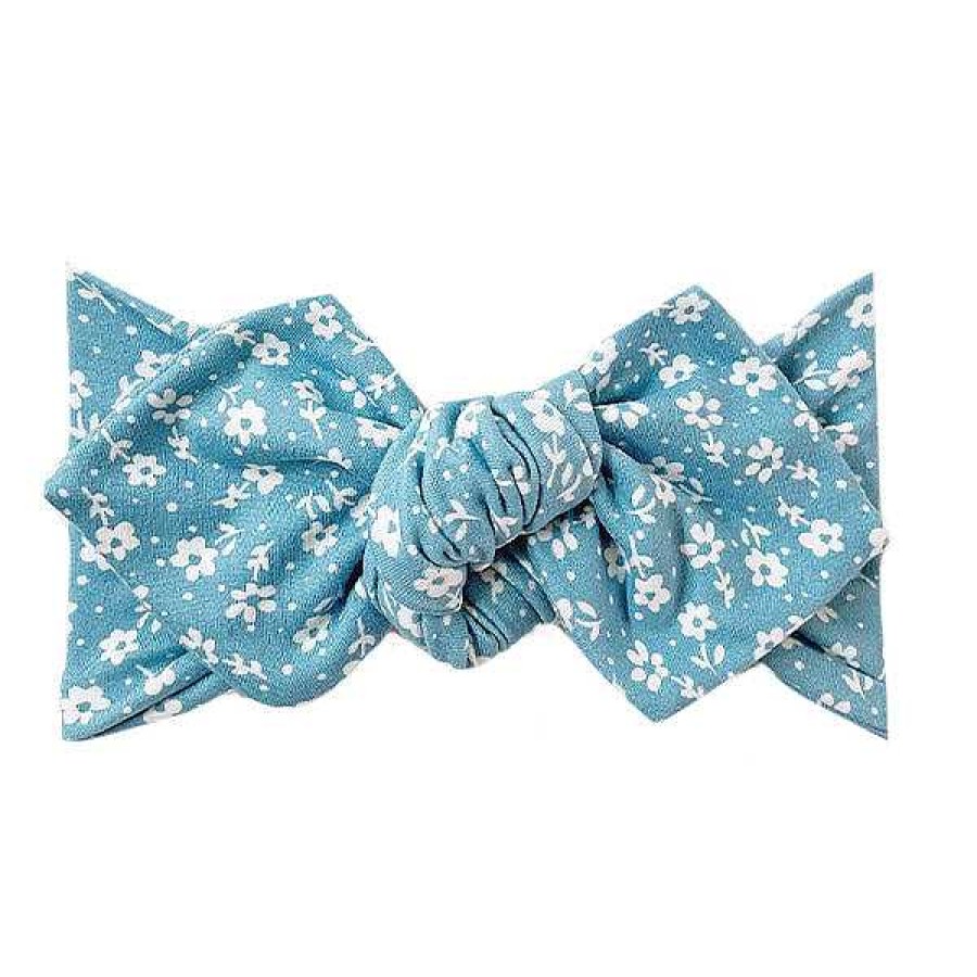 Girl Eyee Kids | Top Knot Headband, Sky Blue Bloom