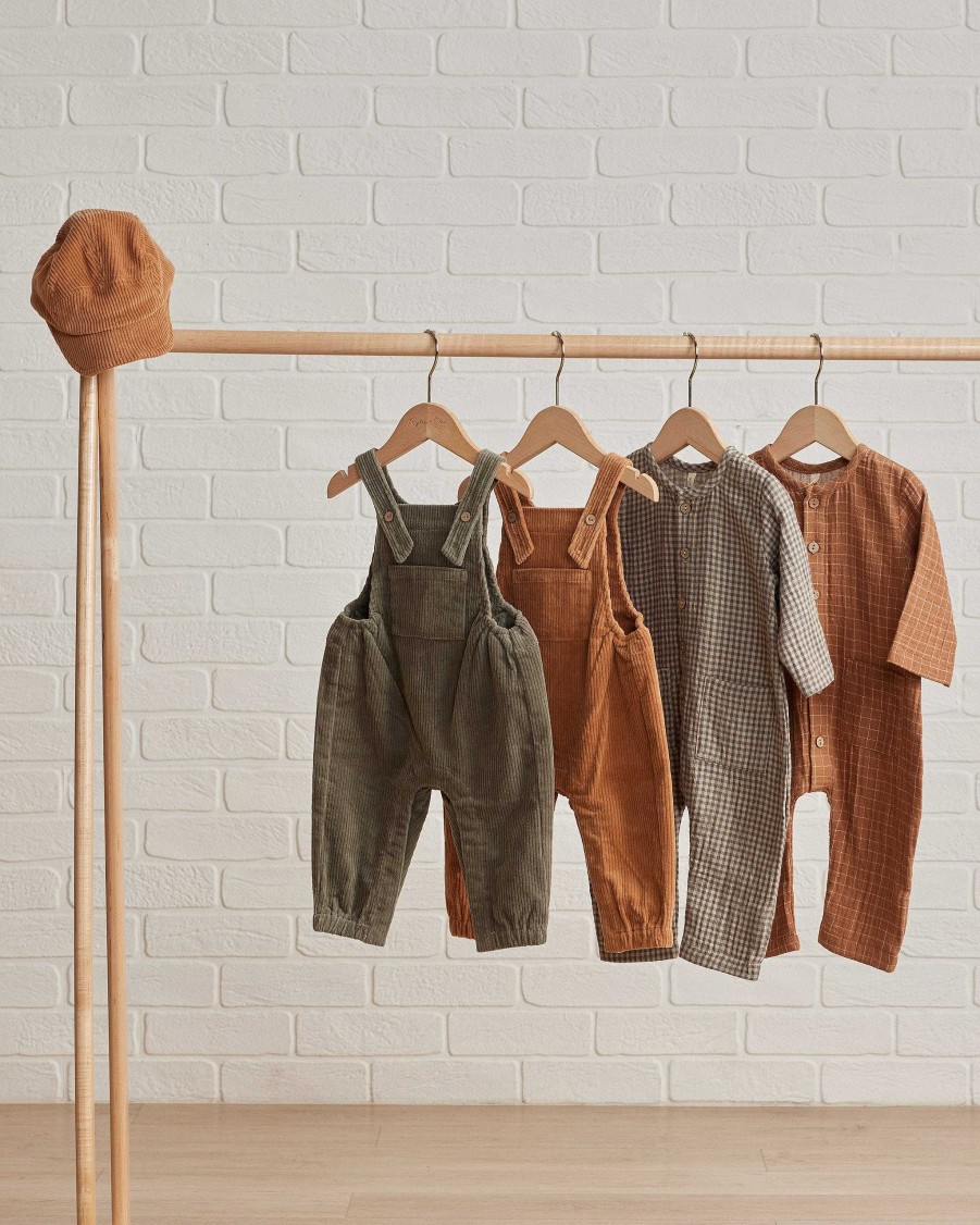 Girl Quincy Mae | Pocketed Woven Jumpsuit, Cinnamon Grid