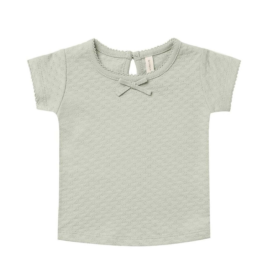 Girl Quincy Mae | Pointelle Short Sleeve Tee, Mint