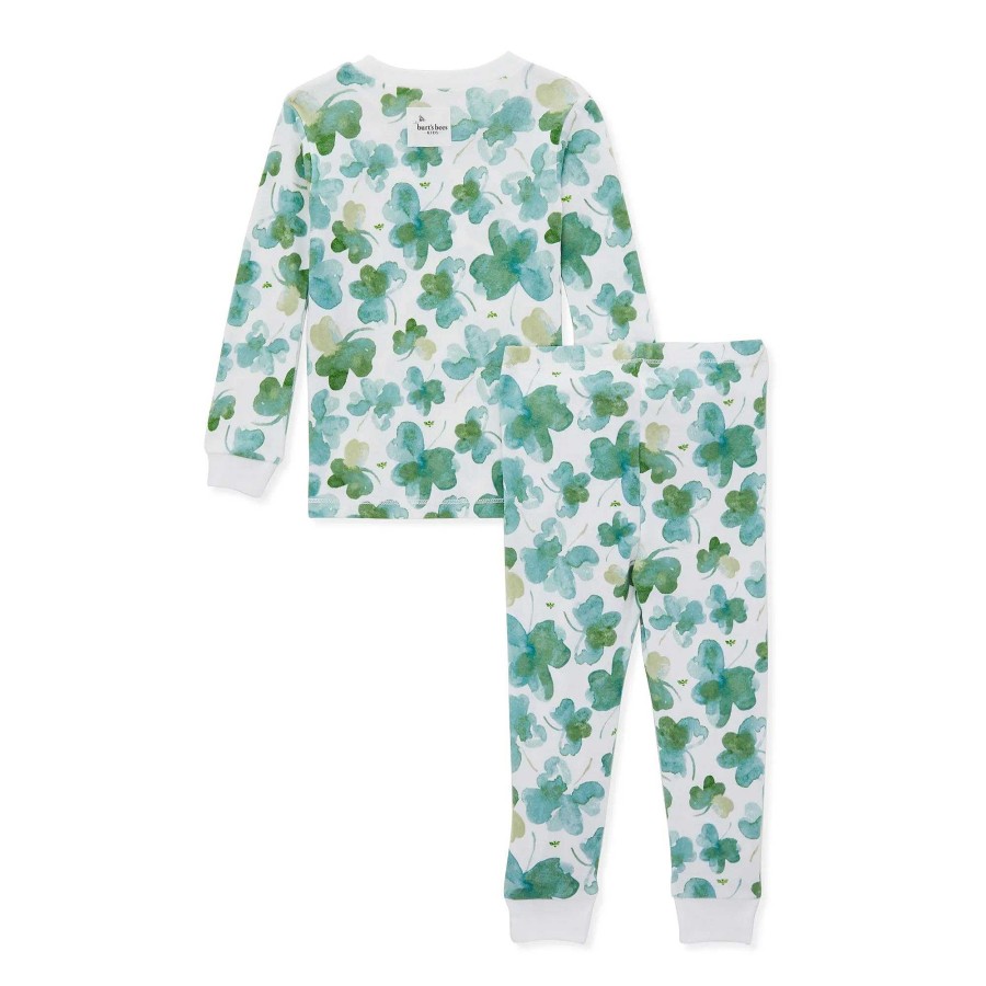 Boy Burt's Bees Baby | St Patrick'S Day Organic 2-Piece Pajama Set, Cutest Clover