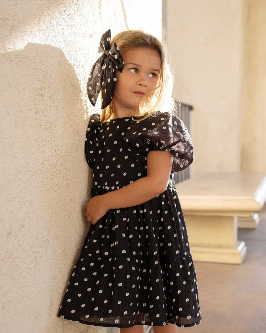 Girl Noralee | Chloe Dress, Black & Ivory Dot