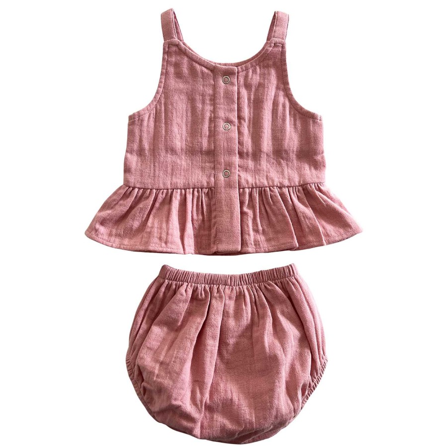 Girl SIIX Collection | Rosy / Organic Peplum Set