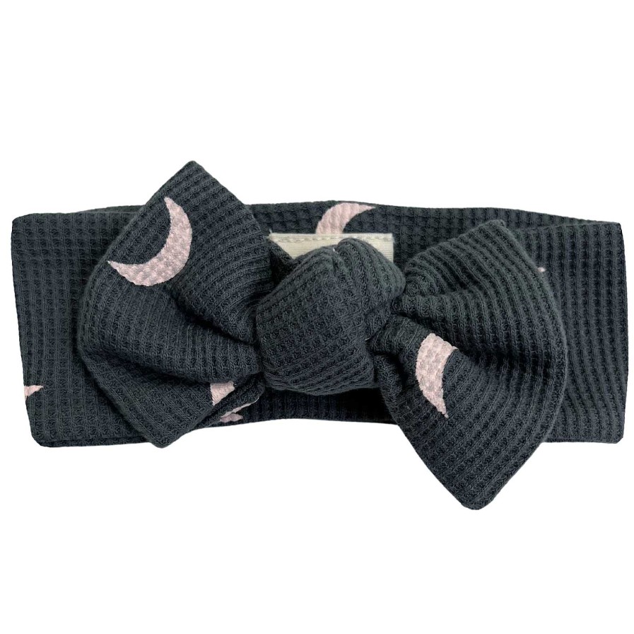 Girl SpearmintLOVE | Organic Waffle Knot Bow, Moon