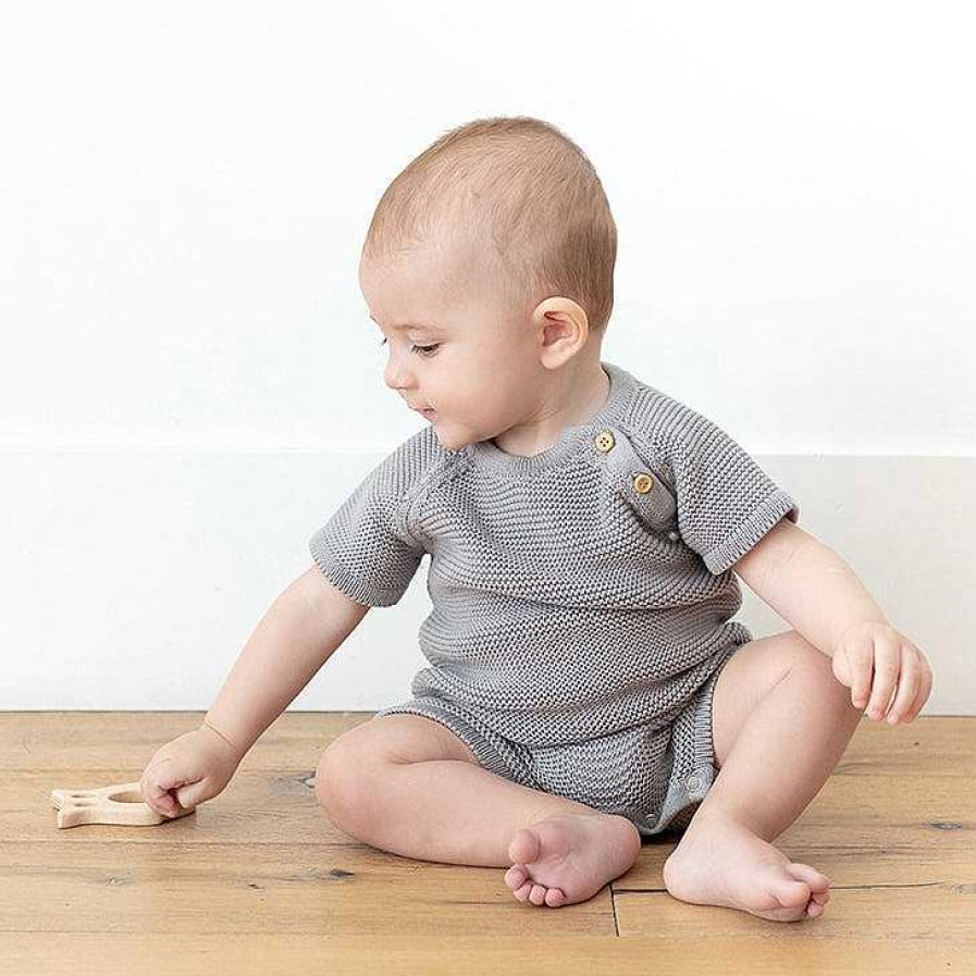 Boy Zestt | Organic Knit Shortall, Gray