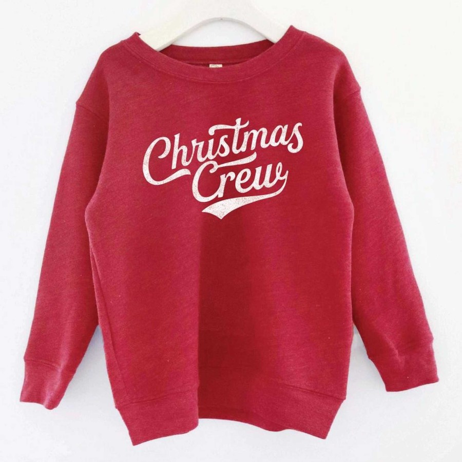 Boy Oat Collective | Christmas Crew Toddler Graphic Sweatshirt, Cranberry Heather