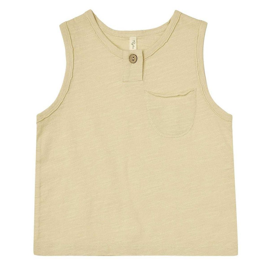 Boy Rylee & Cru | Rylee & Cru Jersey Button Tank, Lemon