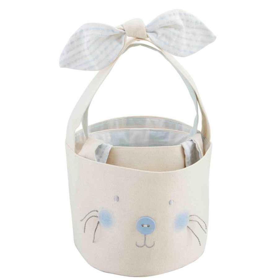 Girl Mud Pie | Blue Bunny Canvas Basket Set