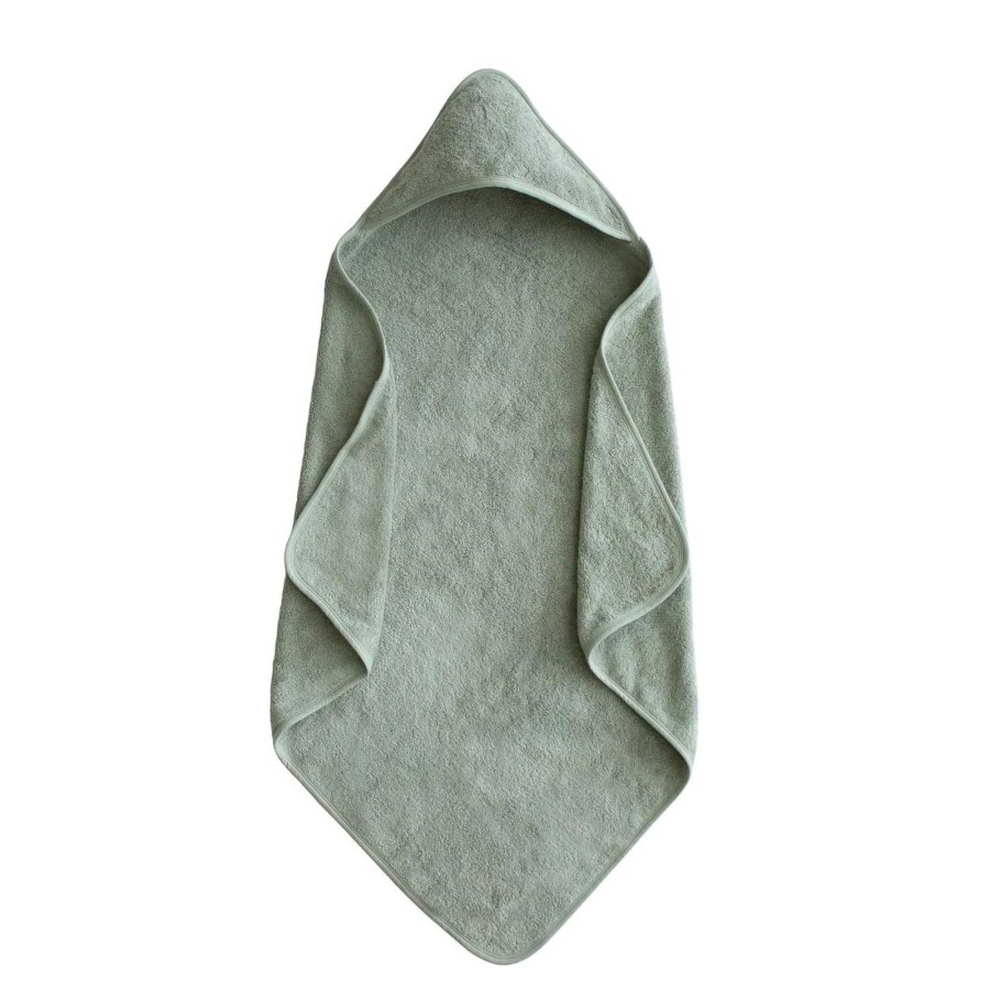 Baby Stuff mushie | Organic Cotton Baby Hooded Towel, Moss