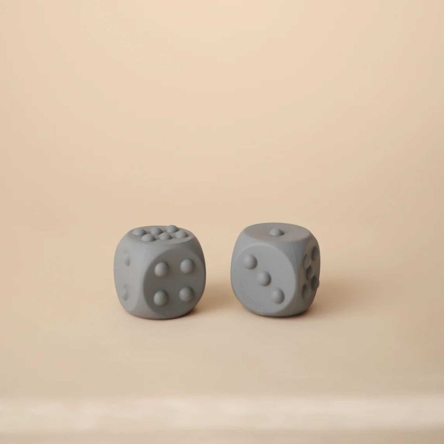 Baby Stuff mushie Interactive Toys | Dice Press Toy 2 Pack, Tradewinds/Stone