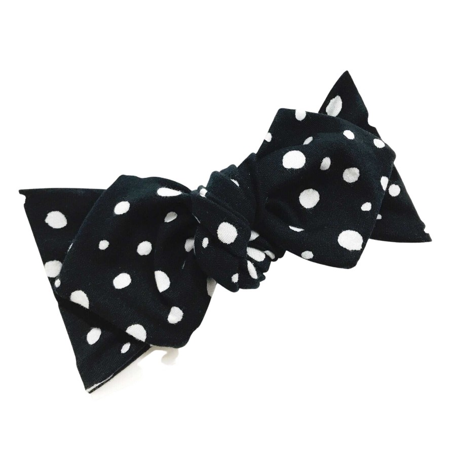 Girl Eyee Kids | Top Knot Headband, Black Spottie