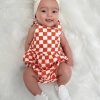 Girl SIIX Collection | Tangerine Checkerboard / Organic Peplum Set