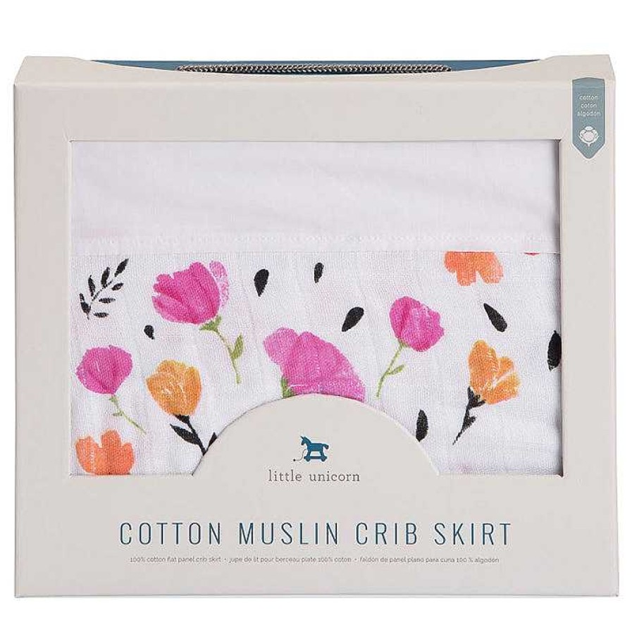 Girl Little Unicorn | Cotton Crib Skirt, Berry And Bloom