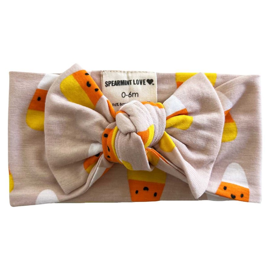 Girl SpearmintLOVE | Knot Bow, Candy Corn