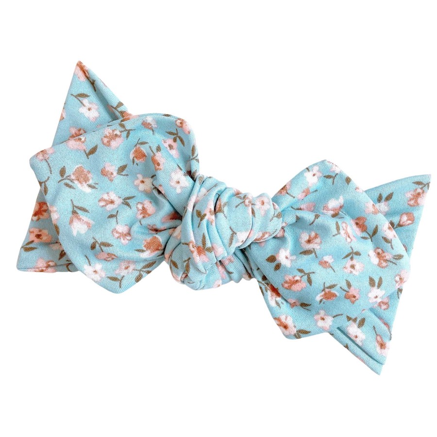 Girl Eyee Kids | Top Knot Headband, Blue Blush Floral