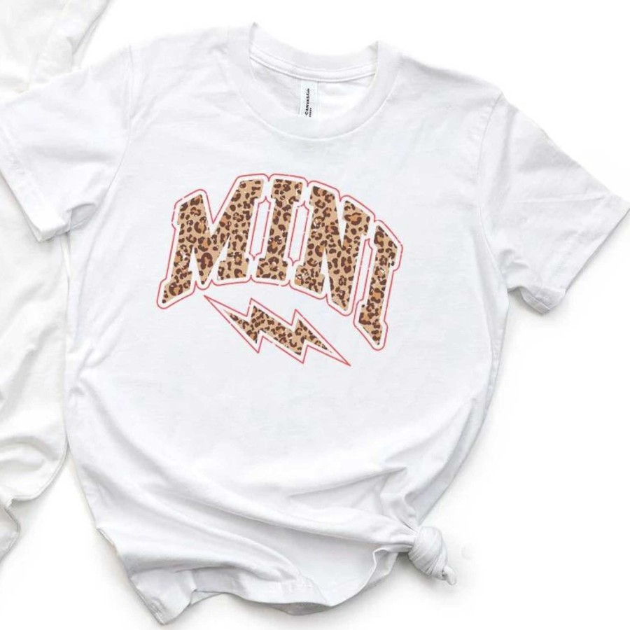 Boy Olive & Ivory | Mini Leopard Lightning Bolt Graphic Kids Tee, White