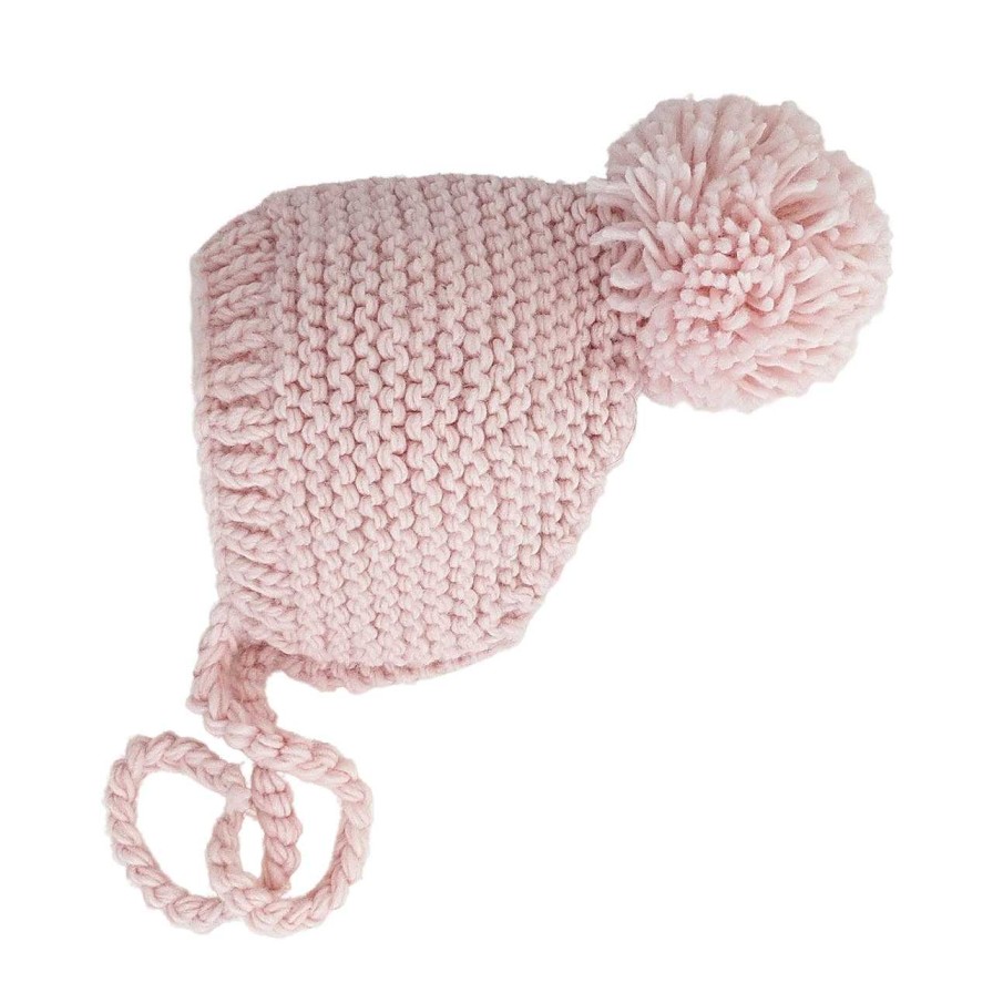 Accessories Huggalugs | Garter Stitch Bonnet, Blush