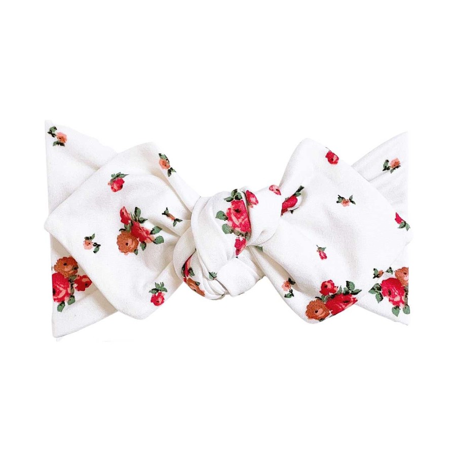 Girl Eyee Kids | Top Knot Headband, White Vintage Floral