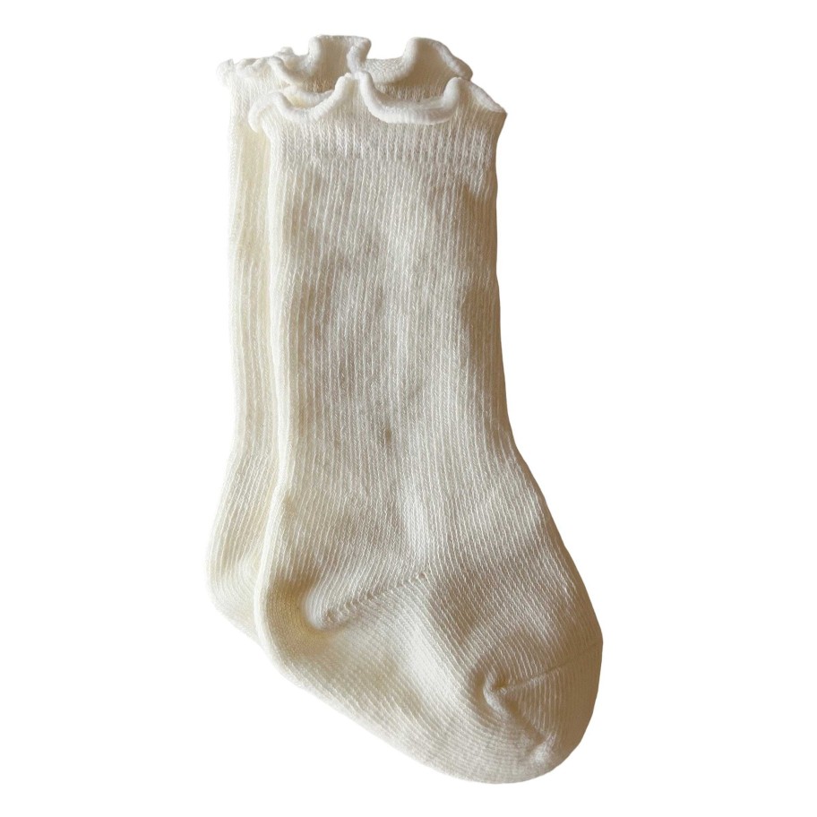 Accessories Sold by SpearmintLOVE | Lettuce Edge Socks, Ivory