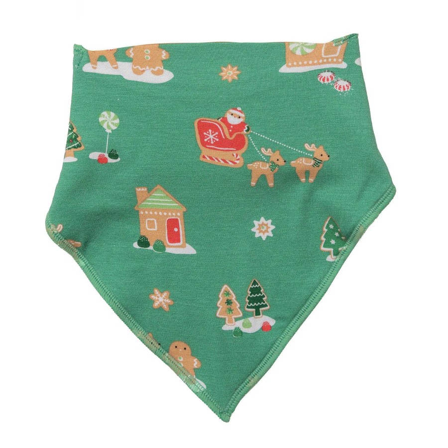 Baby Stuff Angel Dear Bandana Bibs | Bandana Bib, Green Gingerbread Sleigh