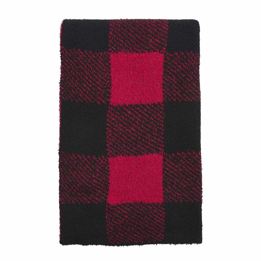 Baby Stuff Mud Pie | Chenille Blanket, Red/Black Buffalo Check