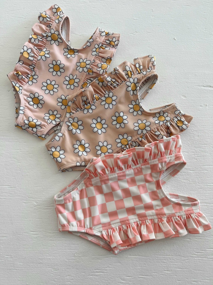 Girl SIIX Collection | Daisy Pop Biscotti / Monaco Swimsuit / Upf 50+