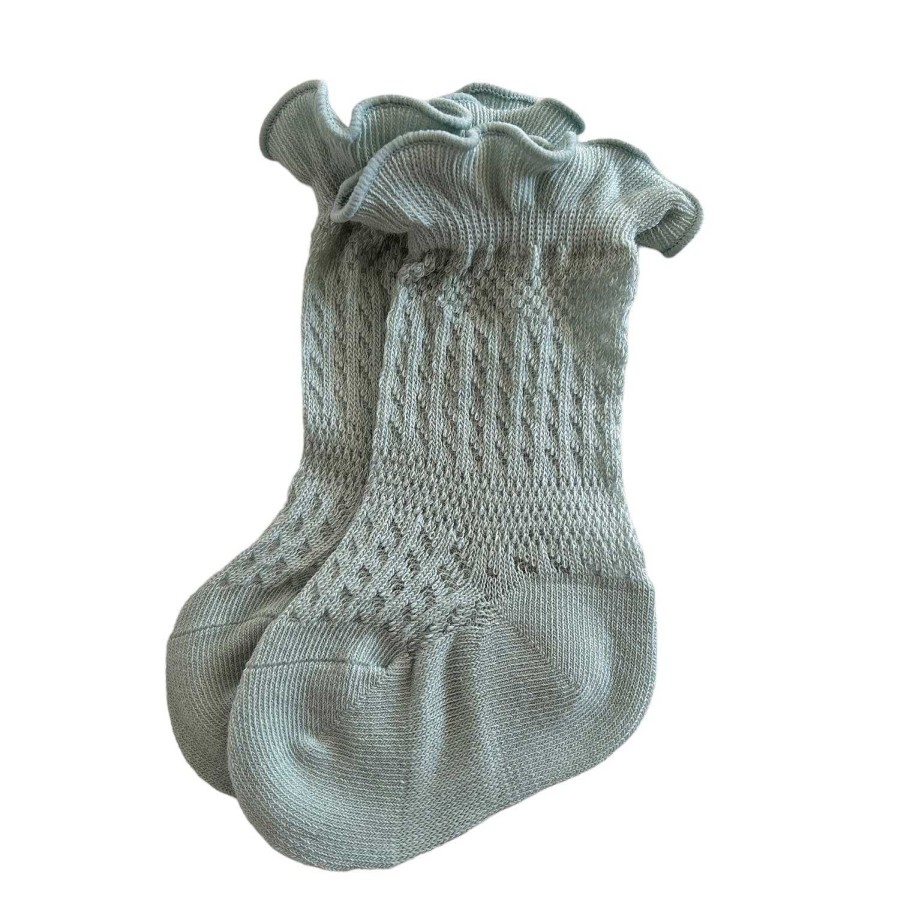 Accessories Sold by SpearmintLOVE | Ruffle Knit Socks, Light Green