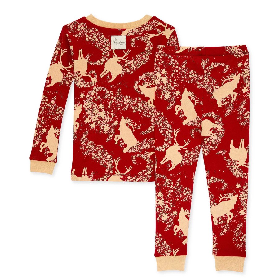 Girl Burt's Bees Baby | Organic 2-Piece Pajama Set, Starry Reindeer