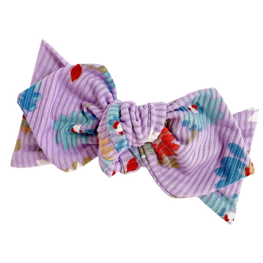 Girl Eyee Kids | Top Knot Headband, Ribbed Lavender Floral