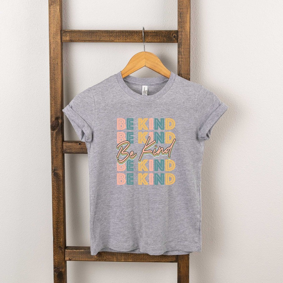 Girl The Juniper Shop | Be Kind Retro Short Sleeve Tee, Heather Grey