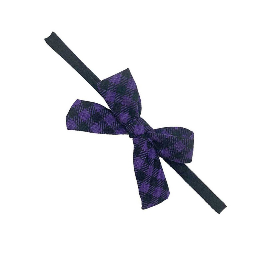 Girl Baby Bling Bows | Skinny Bow, Purple Plaid