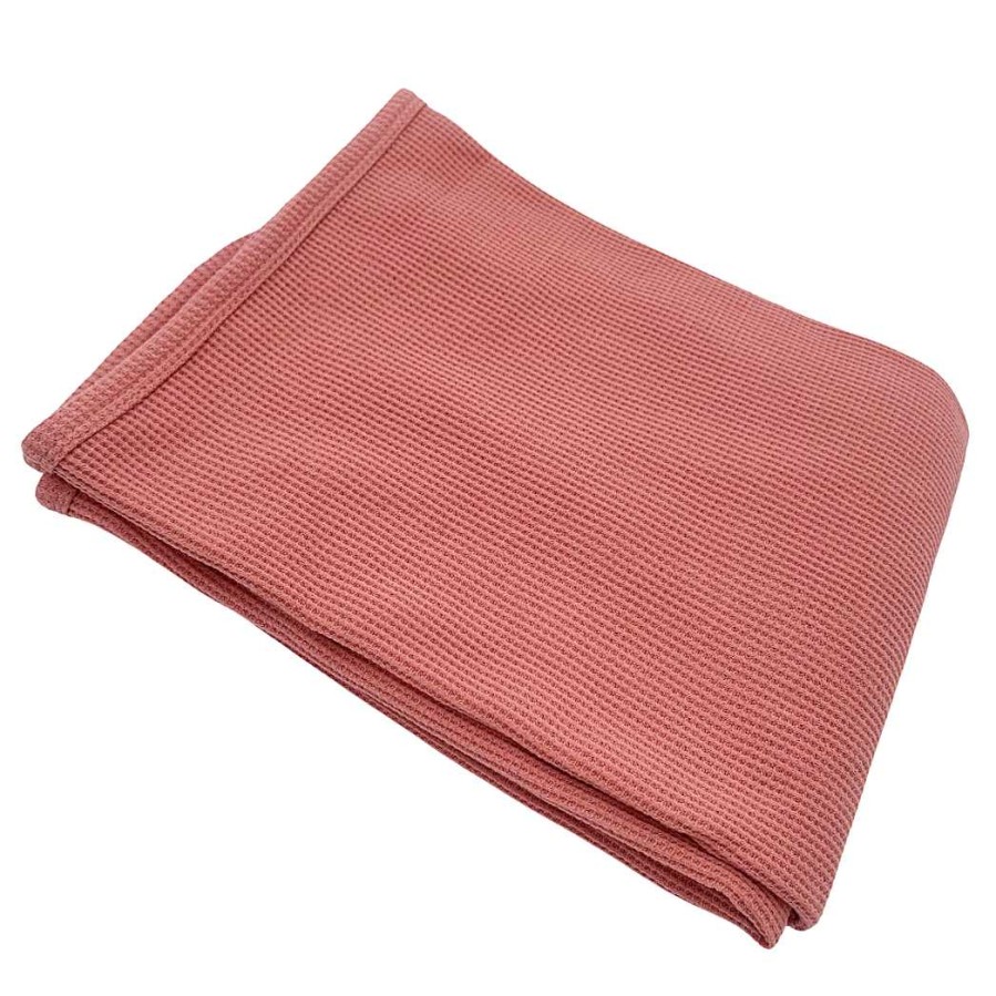 Baby Stuff SpearmintLOVE | Organic Cotton Waffle Swaddle Blanket, Dusty Rose