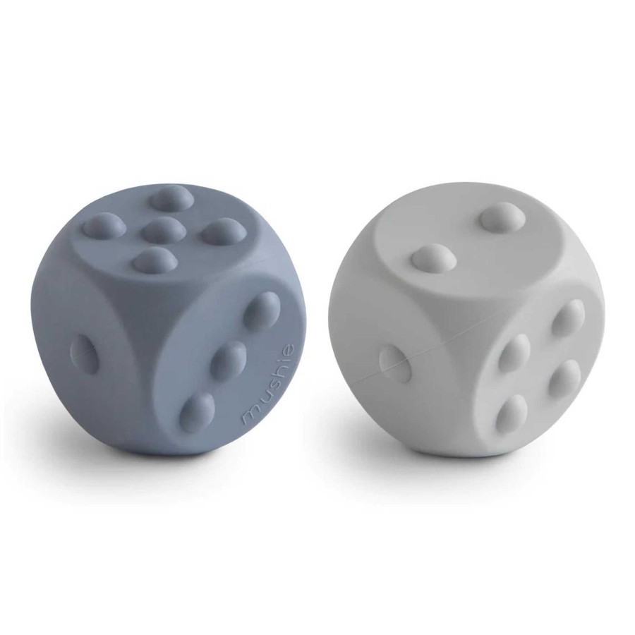 Baby Stuff mushie Interactive Toys | Dice Press Toy 2 Pack, Tradewinds/Stone