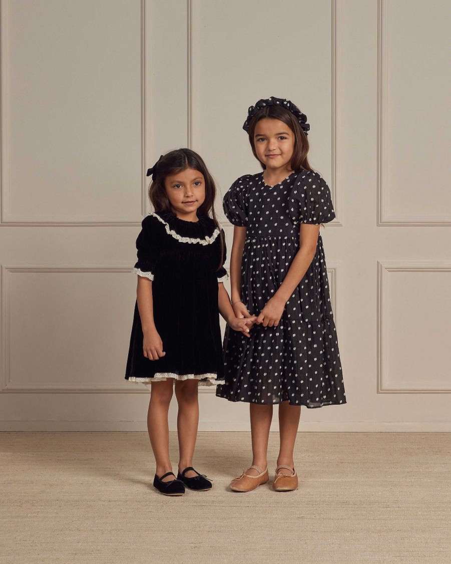 Girl Noralee | Chloe Dress, Black & Ivory Dot