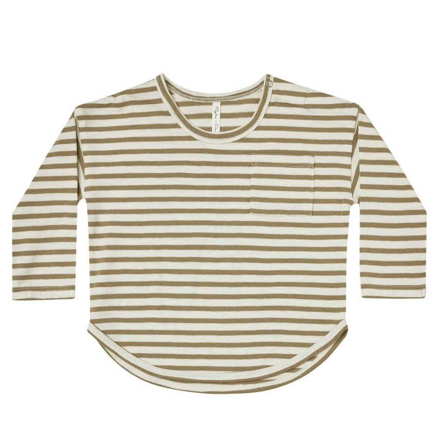 Girl Rylee & Cru | Rylee & Cru Long Sleeve Tee, Olive Stripe