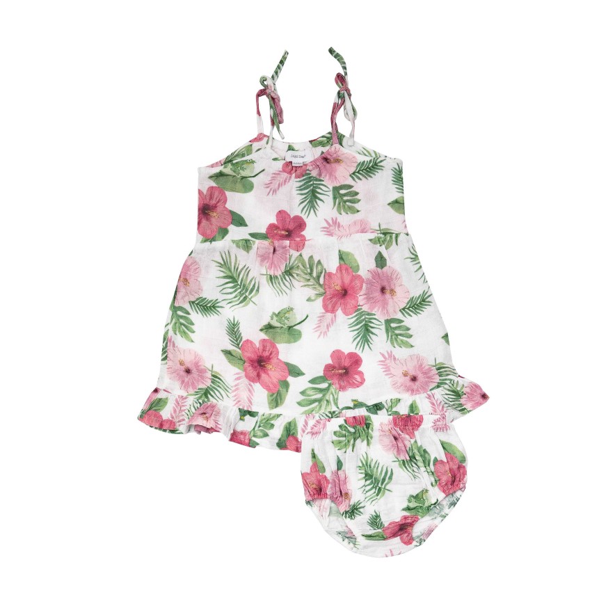 Girl Angel Dear | Twirly Tank Dress & Bloomer Set, Hibiscus