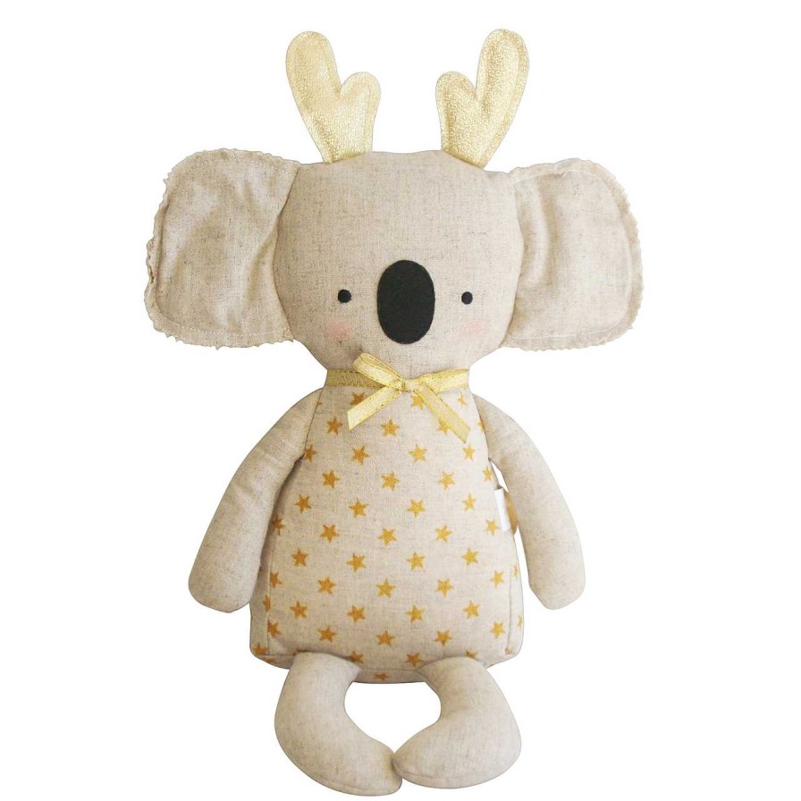 Baby Stuff Alimrose Toy Animals | Koala With Antlers Doll, Gold Star