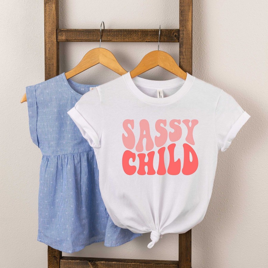 Girl The Juniper Shop | Sassy Child Wavy Short Sleeve Tee, White