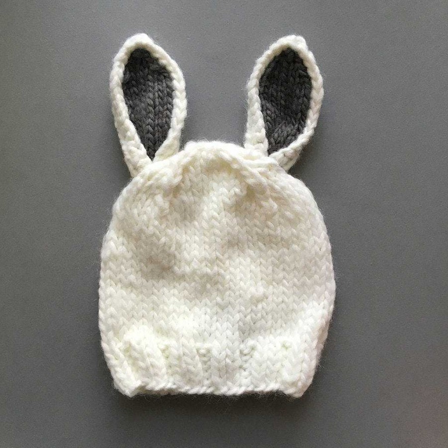 Accessories The Blueberry Hill | Bunny Hat, White/Grey