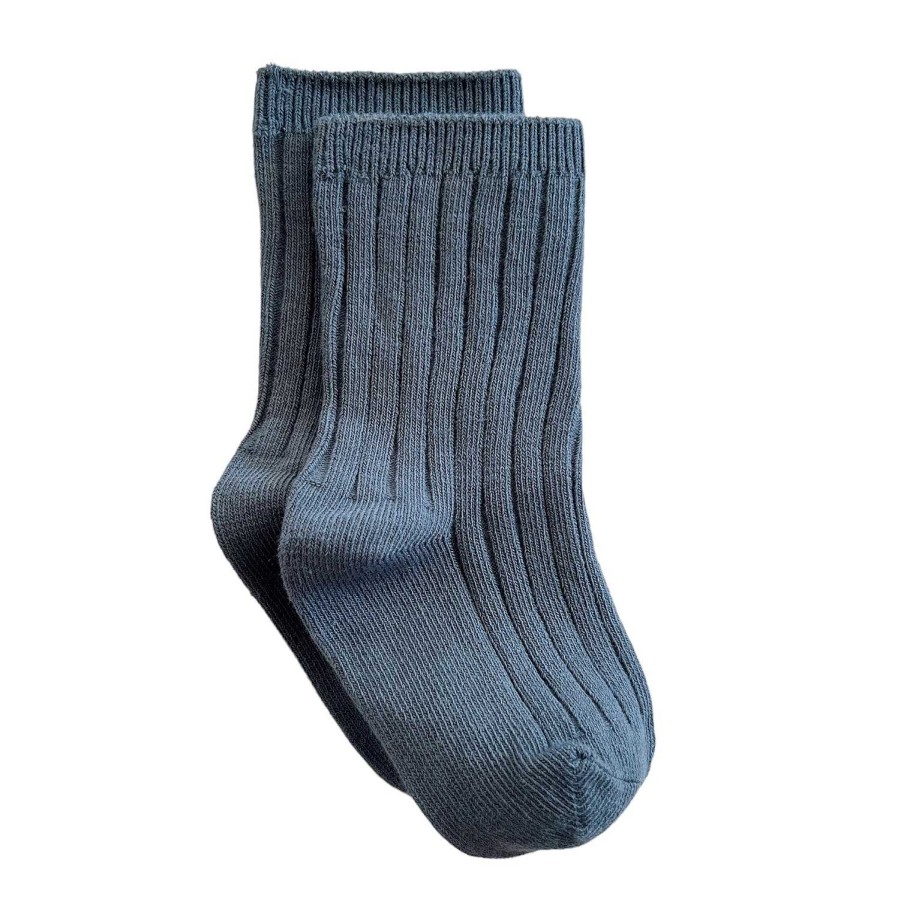 Accessories Sold by SpearmintLOVE | Basic Ribbed Socks, Blue